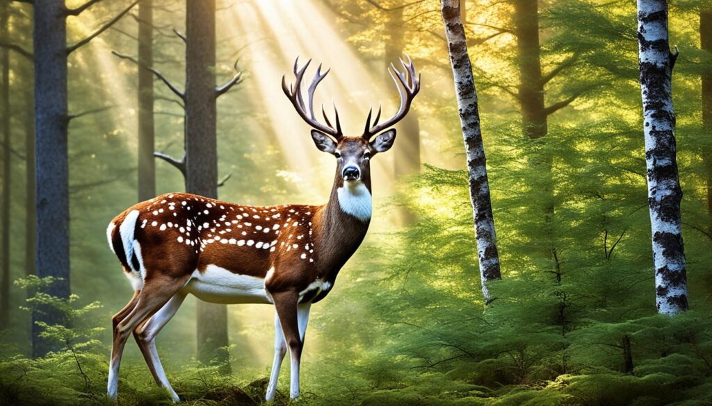 Piebald deer symbolizing transformation