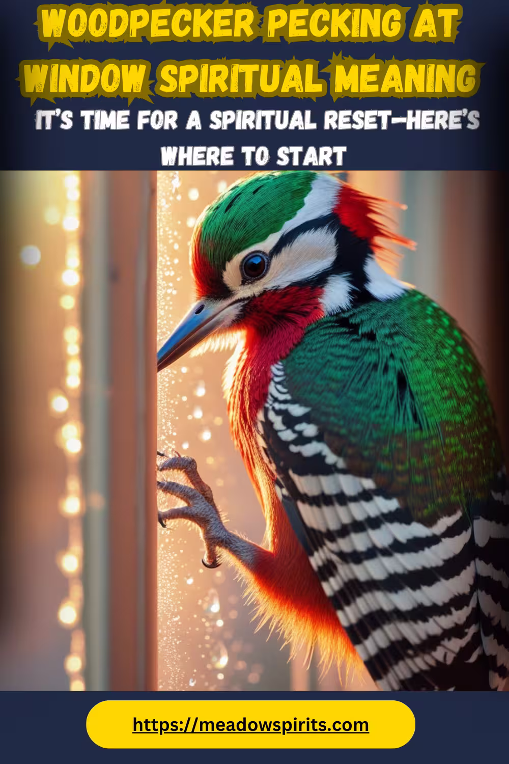Woodpecker pecking at window spiritual meaning