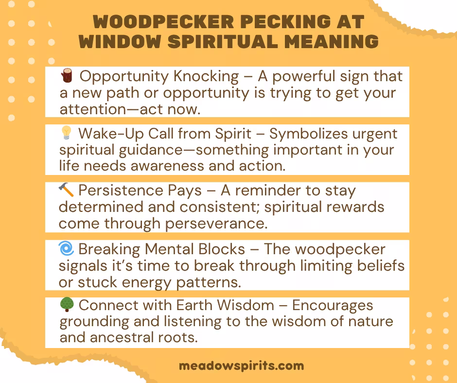 Woodpecker pecking at window spiritual meaning01