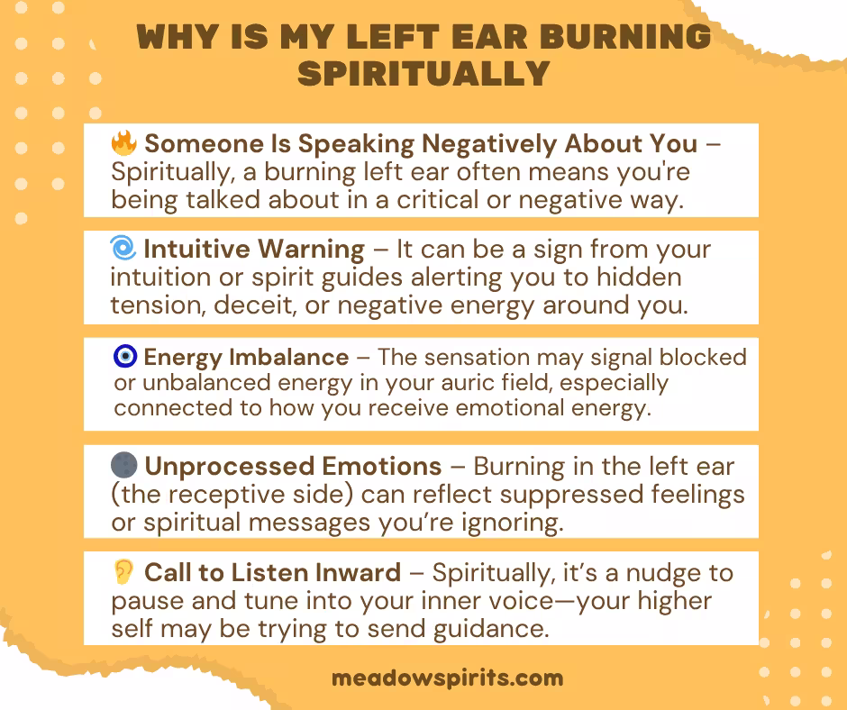 why is my left ear burning spiritual meaning